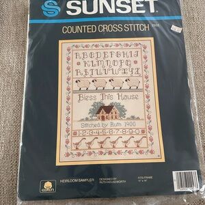 Sunset Counted Cross Stitch Kit Heirloom Sampler